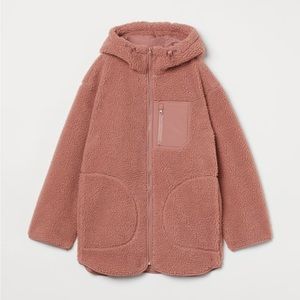 H&M hooded teddy fleece jacket